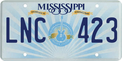 MS license plate LNC423