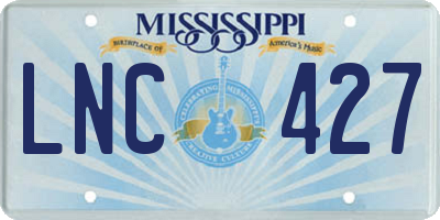 MS license plate LNC427