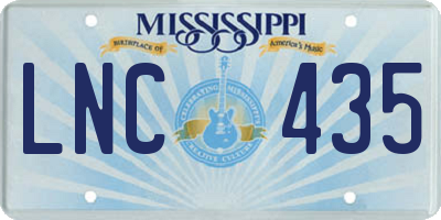 MS license plate LNC435