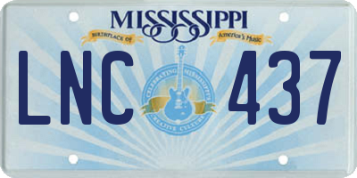 MS license plate LNC437