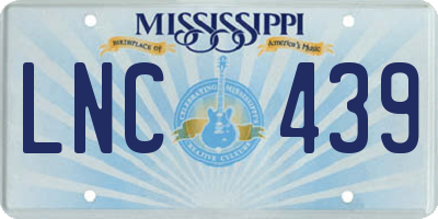MS license plate LNC439