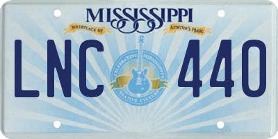 MS license plate LNC440