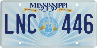 MS license plate LNC446