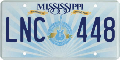 MS license plate LNC448