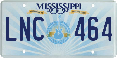 MS license plate LNC464