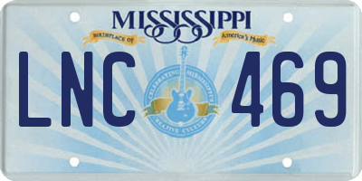 MS license plate LNC469