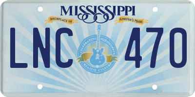MS license plate LNC470