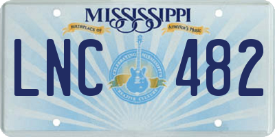 MS license plate LNC482