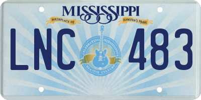 MS license plate LNC483