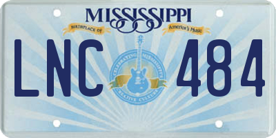 MS license plate LNC484