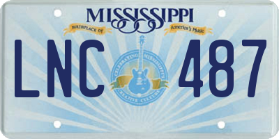 MS license plate LNC487