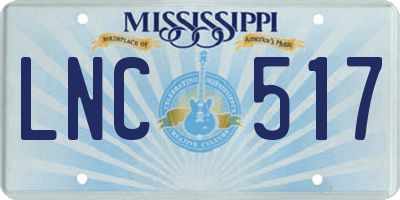 MS license plate LNC517