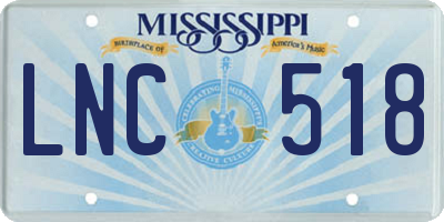 MS license plate LNC518