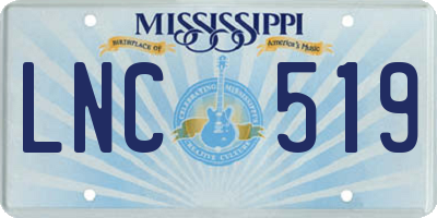 MS license plate LNC519