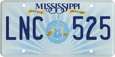 MS license plate LNC525