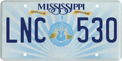 MS license plate LNC530