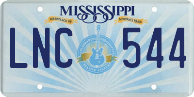 MS license plate LNC544