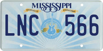 MS license plate LNC566