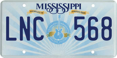 MS license plate LNC568