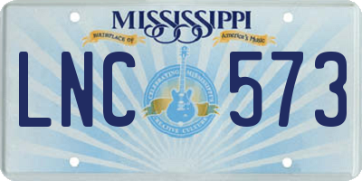 MS license plate LNC573