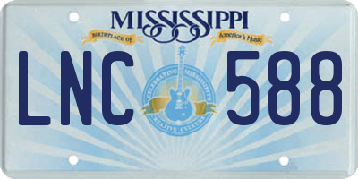 MS license plate LNC588