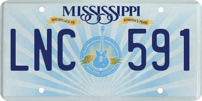 MS license plate LNC591