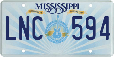 MS license plate LNC594