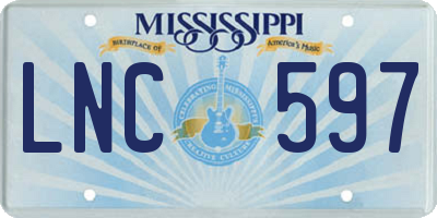 MS license plate LNC597