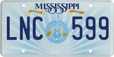 MS license plate LNC599