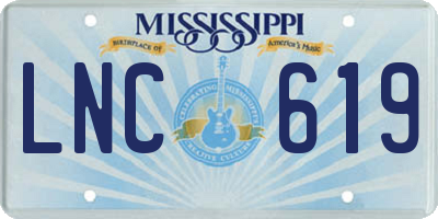 MS license plate LNC619