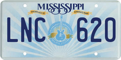 MS license plate LNC620