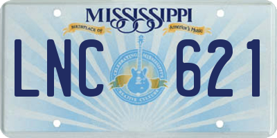 MS license plate LNC621