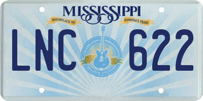 MS license plate LNC622