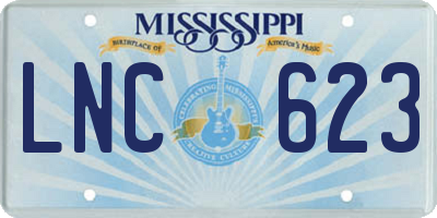 MS license plate LNC623