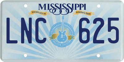 MS license plate LNC625