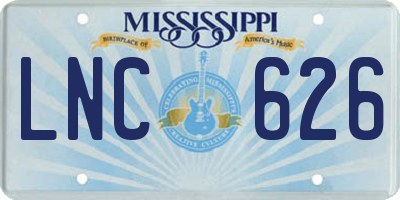 MS license plate LNC626