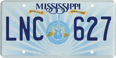MS license plate LNC627