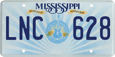 MS license plate LNC628