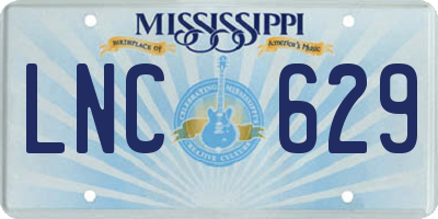 MS license plate LNC629