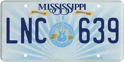 MS license plate LNC639