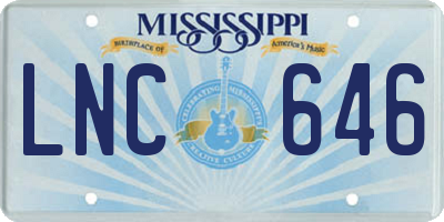 MS license plate LNC646