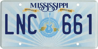 MS license plate LNC661