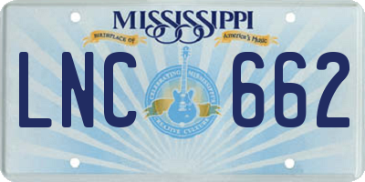 MS license plate LNC662