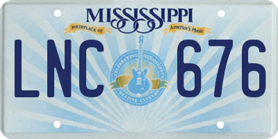 MS license plate LNC676