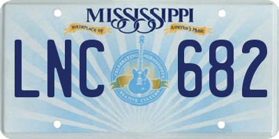 MS license plate LNC682