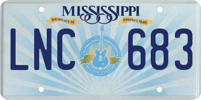 MS license plate LNC683