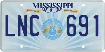 MS license plate LNC691