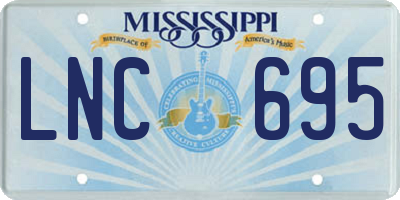 MS license plate LNC695