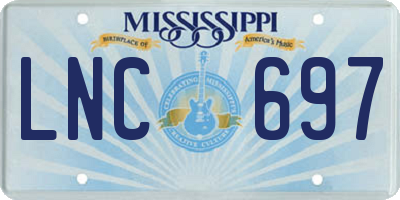 MS license plate LNC697