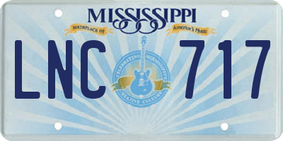 MS license plate LNC717